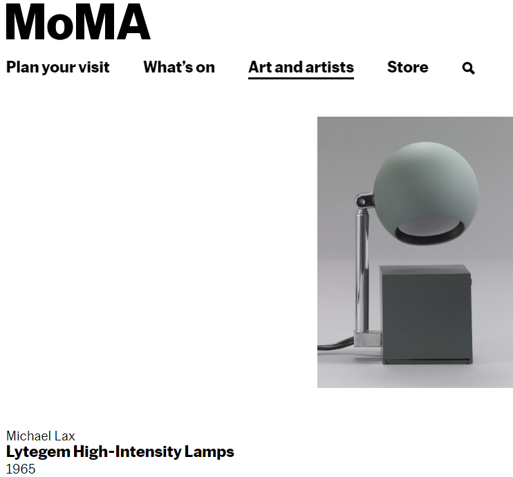 bureaulamp desk lamp “Lytegem” Michael Lax design MoMA New York