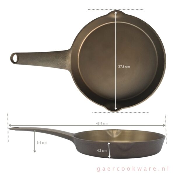 GAER Cookware gietijzeren koekenpan No.8 preseasoned cast iron skillet