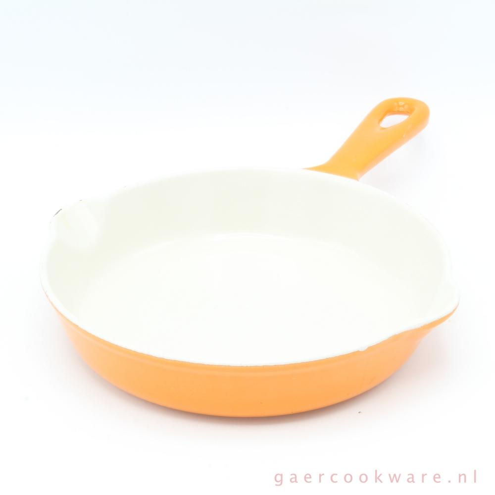grot auteur replica Le Creuset gietijzeren koekenpan, oranje 16 cm • Gaer Cookware