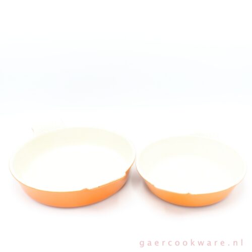 Le Creuset Set Gietijzeren Ovenschalen Oranje 22 En 18 Cm Gaer Cookware