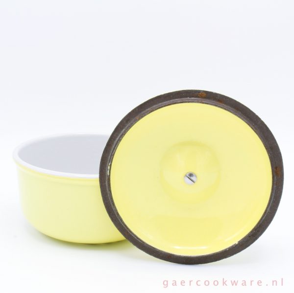 Le Creuset gietijzeren sauspan geel 14 cm cast iron sauce pan yellow
