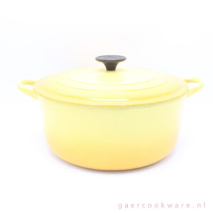 Le Creuset gietijzeren braadpan geel cast iron yellow