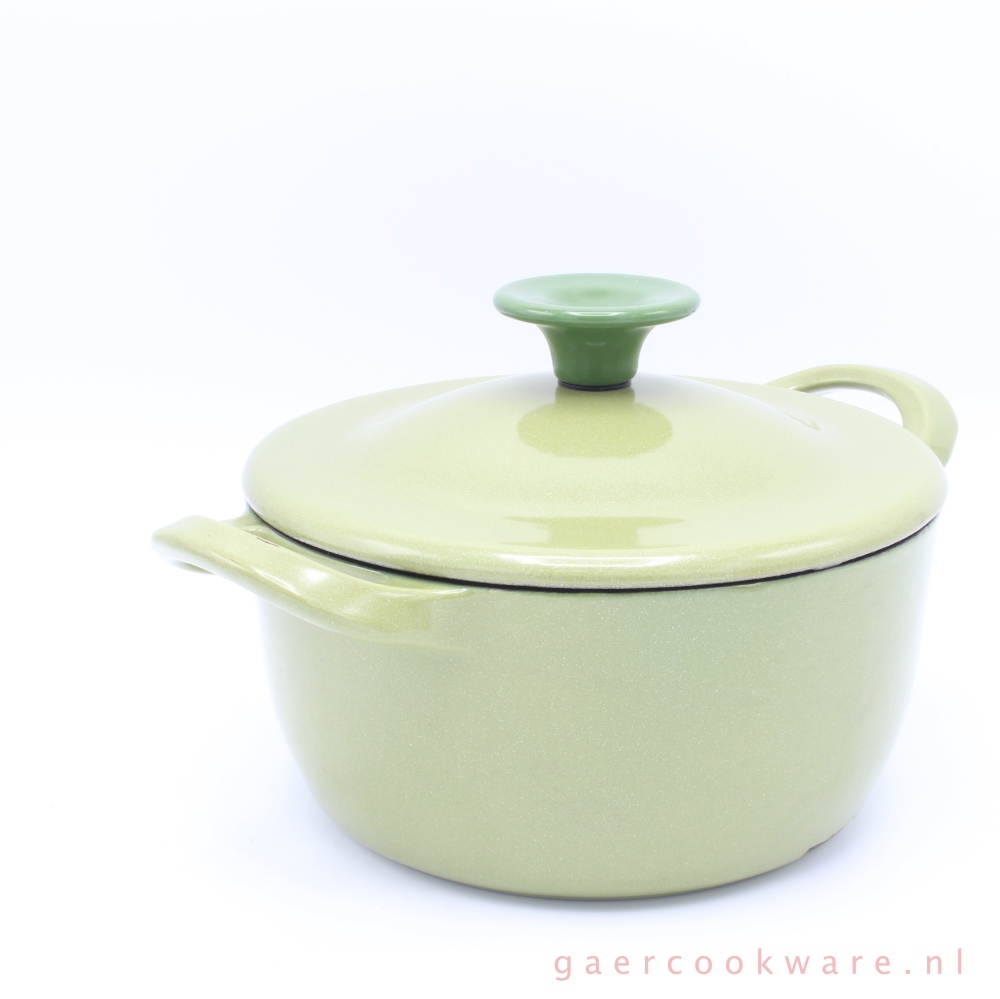 Malen Authenticatie Oranje Jamie Oliver gietijzeren braad- en fonduepan, groen 16 cm • Gaer Cookware