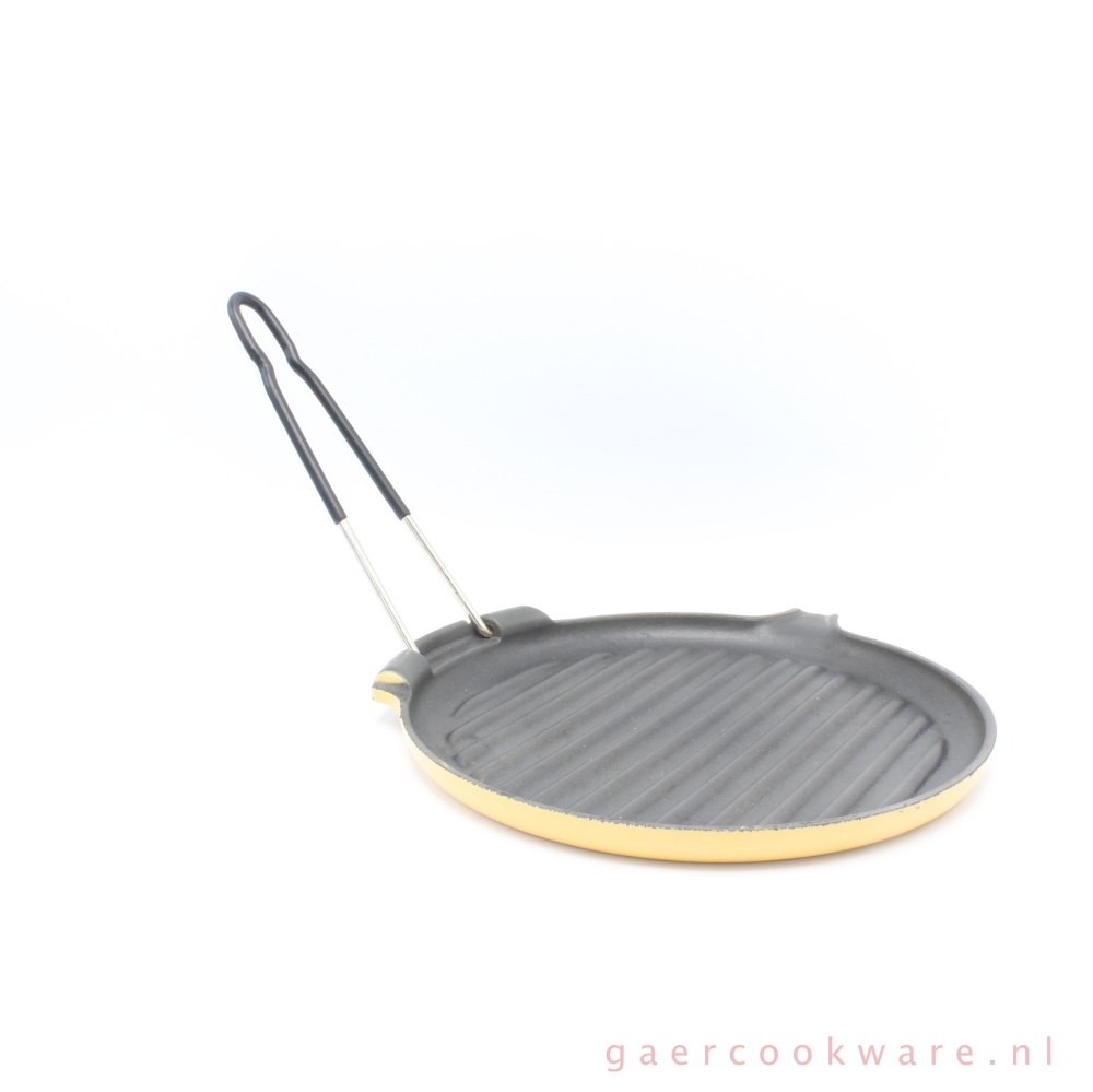 ondergeschikt sleuf Vouwen Le Creuset gietijzeren grillpan, okergeel 23 cm • Gaer Cookware