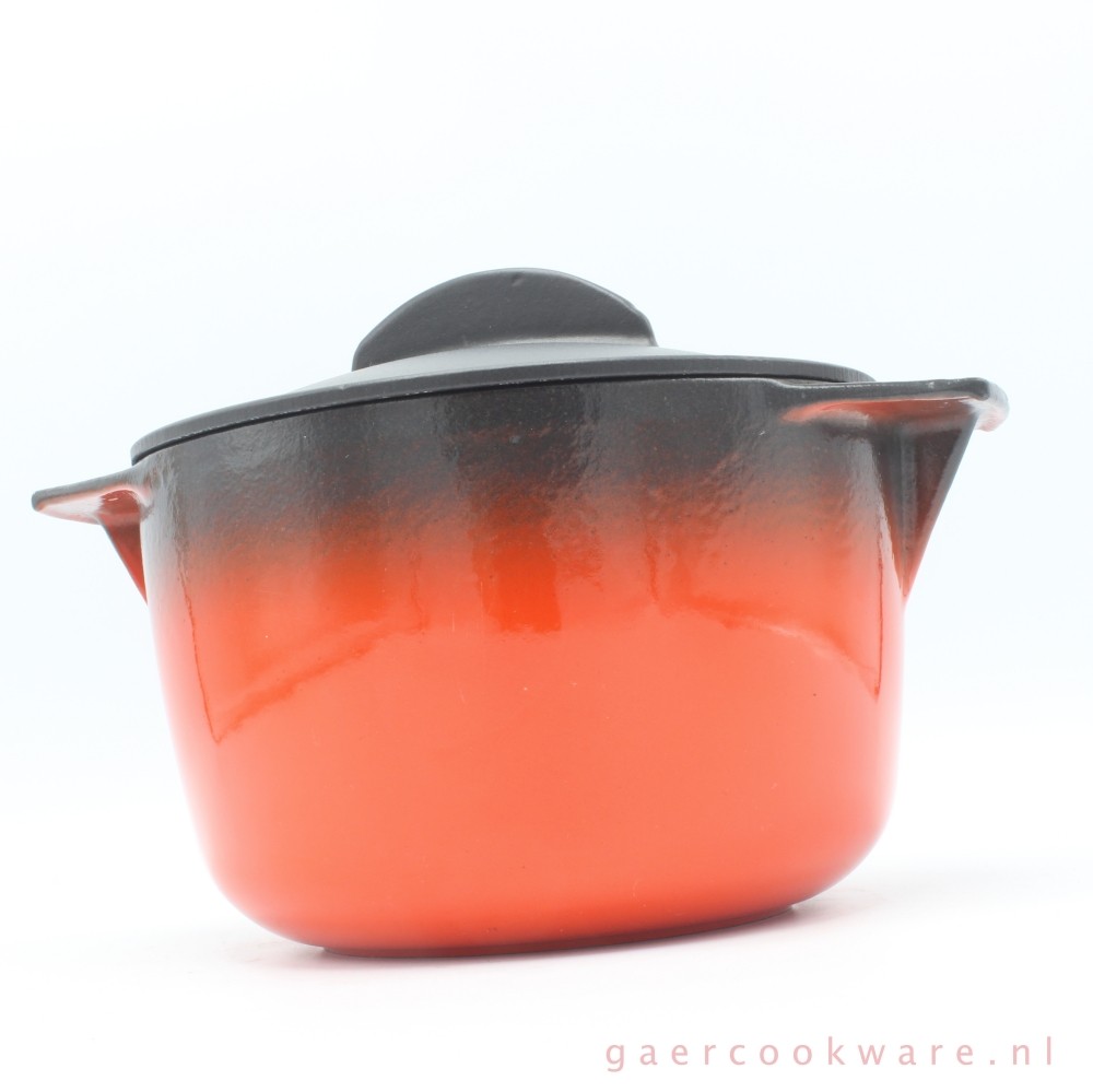 Nomar gietijzeren fonduepan zwart rood cast iron