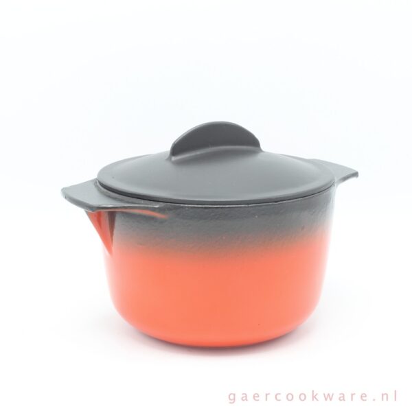 Nomar gietijzeren fonduepan zwart rood cast iron