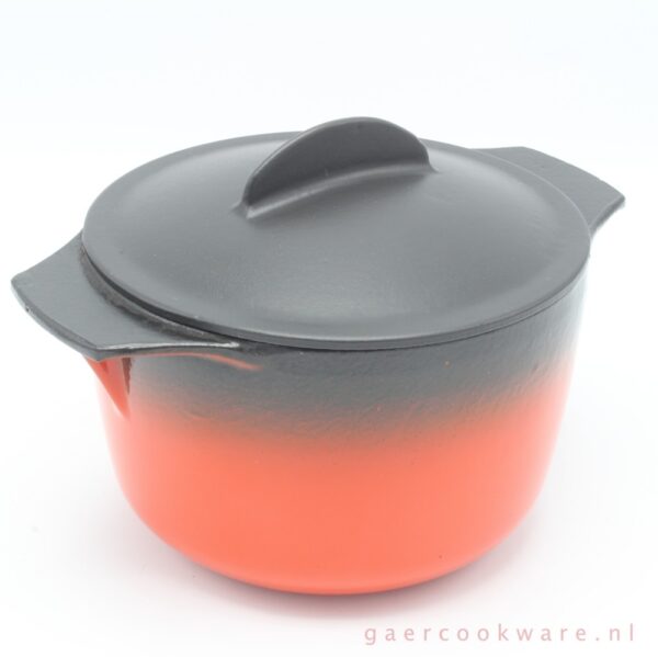 Nomar gietijzeren fonduepan zwart rood cast iron