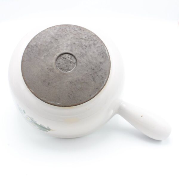 Le Creuset gietijzeren casserole ecru bloemmotief cast iron