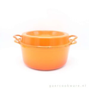 Cousances gietijzeren braadpan Doufeu oranje rood 26cm
