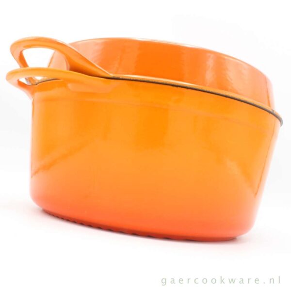Cousances gietijzeren braadpan Doufeu oranje rood 26cm