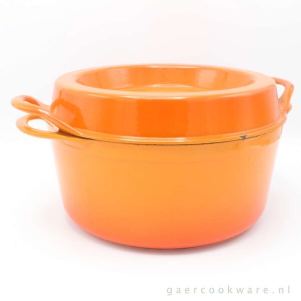 Cousances gietijzeren braadpan Doufeu oranje rood 26cm