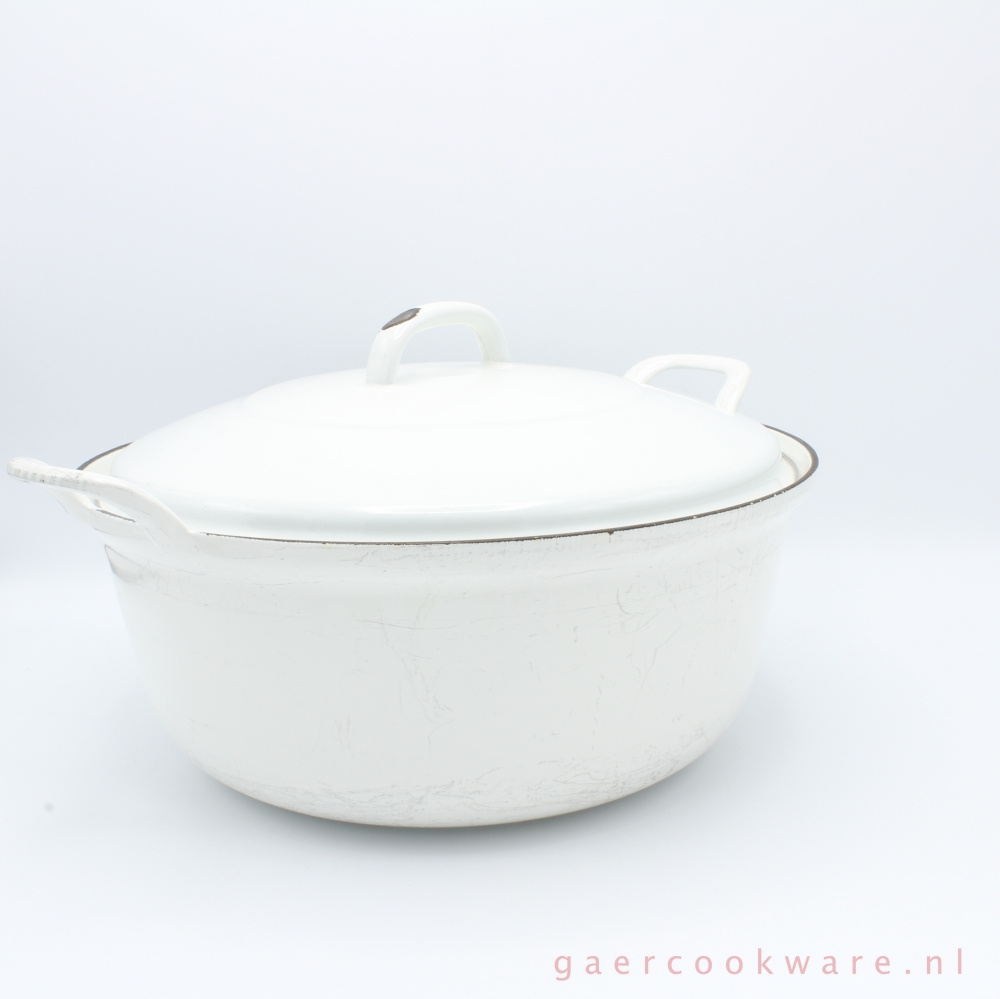 Cousances gietijzeren braadpan, faitout, wit 32 cm • Cookware