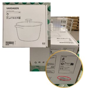 Gietijzeren pan gefabriceerd in Azië verkocht door Ikea